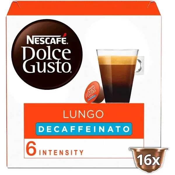 Кава в капсулах NESCAFE Dolce Gusto Lungo Decaffinato 16 шт Дольче Густо без кофеїну
