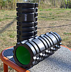 Масажний ролик (роллер) Power System PS-4050 Fitness Foam Roller Black/Green (33x15см.), фото 3