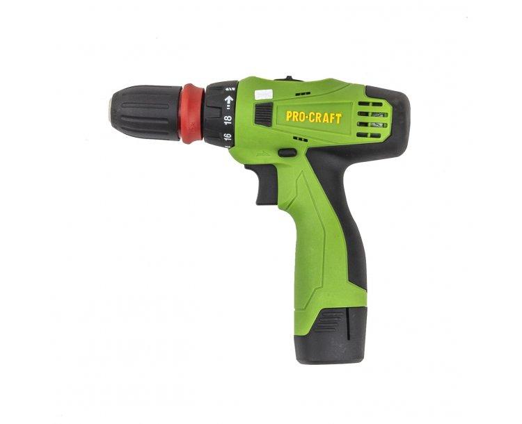Шурупокрут акумуляторний PRO-CRAFT с DFR патроном, Зелений, фото 1