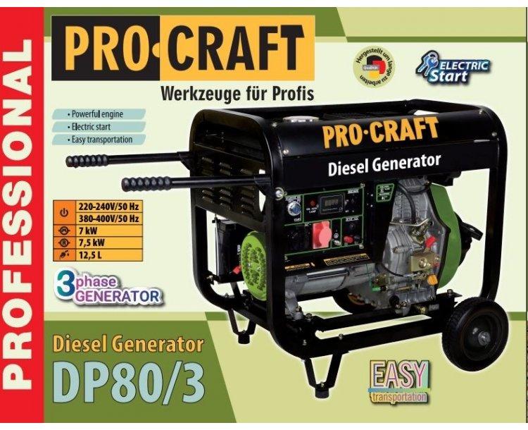 Генератор дизельний трихфазний PRO-CRAFT DP80/3 UNIVERSAL, фото 1
