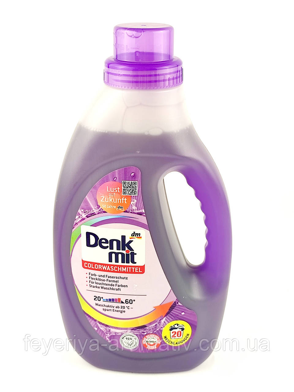 Гель для прання кольорових речей Denkmit Colorwascmittel 1,1 л 20 циклів прання Німеччина
