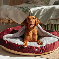 Лежак с капюшоном для домашних животных собак и котов Lounge Bordo XS - диаметр 50 см