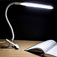 Usb лампа на прищіпці світлодіодна led lamp на гнучкому шнурі Світильник-прищіпка складана переносна Beluck біл, фото 5