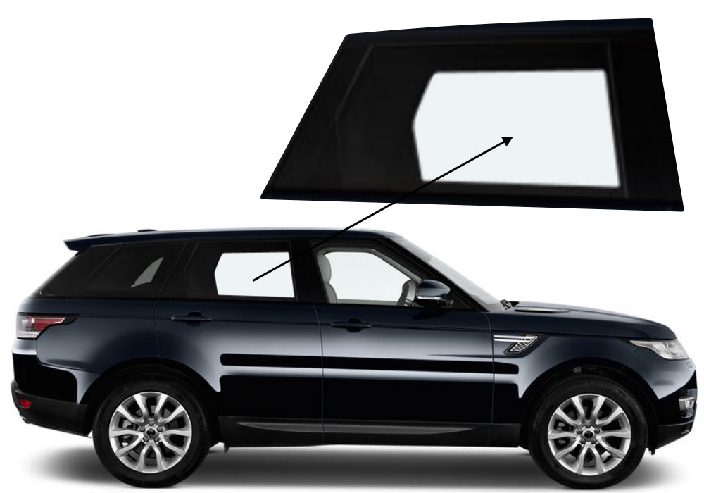 Бічне скло Land Rover Range Rover Sport 2005-2012 задніх дверей праве