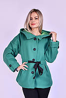 Короткое женское пальто с капюшоном, бежевое Код/Артикул 24 423GN