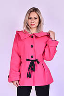 Короткое женское пальто с капюшоном, бежевое Код/Артикул 24 423PK