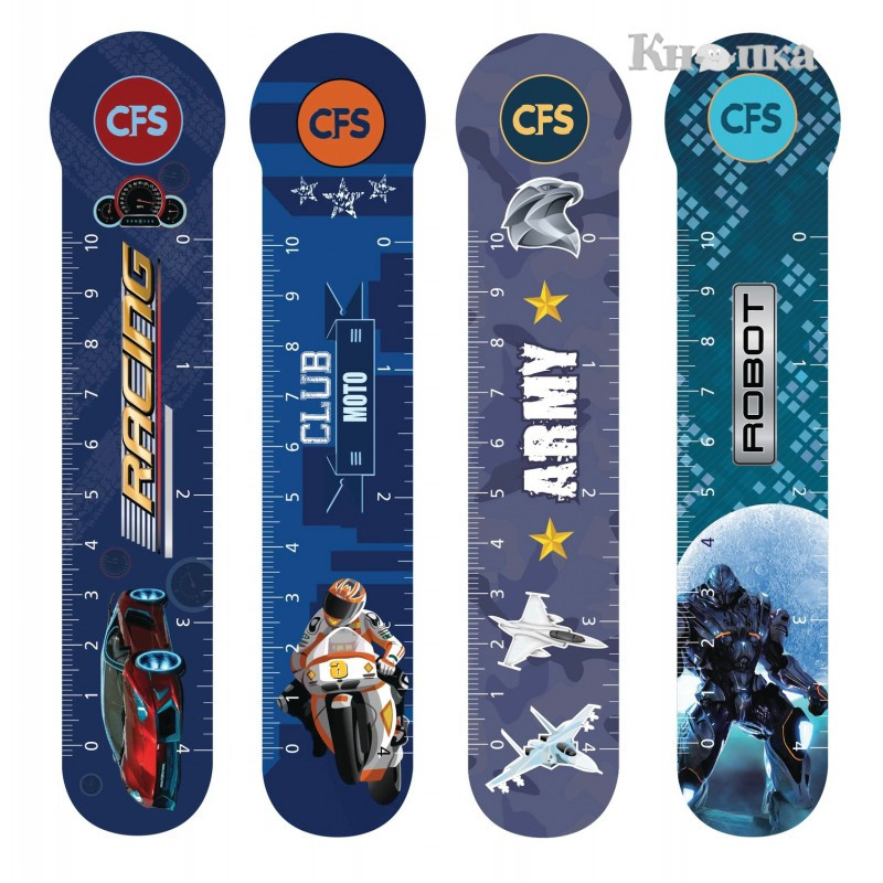 Закладинки для книг, 4 штуки, пластикові, "Robots and Cars", COOLFORSCHOOL, фото 1