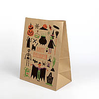 Подарочный пакет на Хэллоуин 260*150*350 Крафт пакет упаковочный хелоуиской тематики