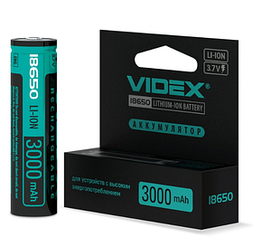 Акумулятор Videx літій-іонний 18650-P (ЗАХИСТ) 3000mAh