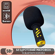 Бездротовий мікрофон караоке з Bluetooth колонкою Wster DS106 5 Вт, microSD, 1200 мА·год Чорний, фото 2