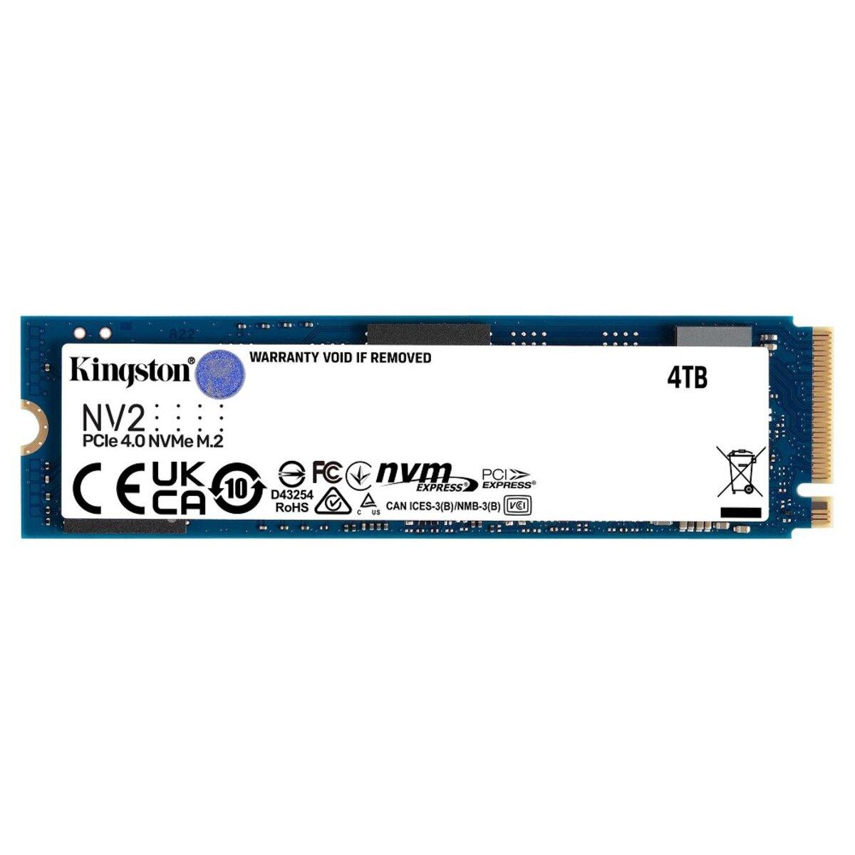 SSD M.2 Kingston NV2 4000GB NVMe 2280 PCIe 4.0 x4 3D NAND TLC - фото 1 - id-p1980755889