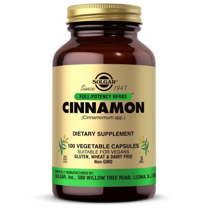 Натуральна добавка Solgar Full Potency Herbs Cinnamon, 100 вегакапсул EXP