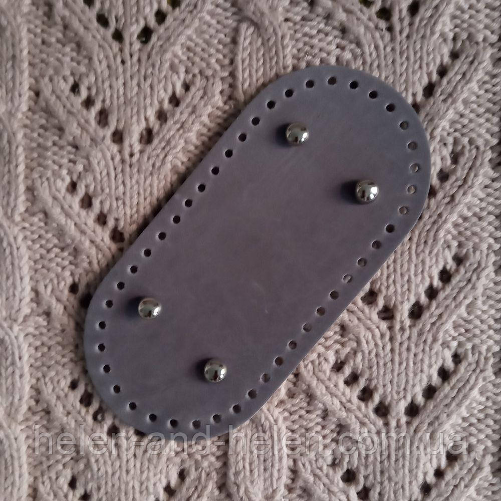 Шкіряне дно 20 х9,5 укріплене сірого кольору., фото 1