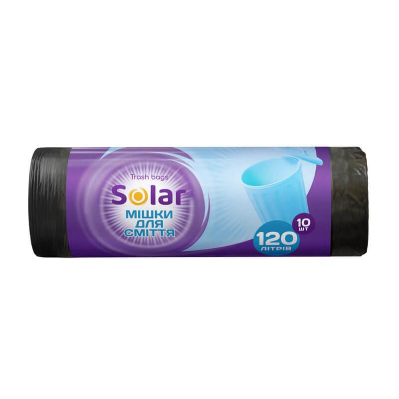 Мішки для сміття 120л/10шт, Solar, Арт.45565
