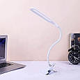 Usb лампа на прищіпці світлодіодна led lamp на гнучкому шнурі Світильник-прищіпка складана переносна Beluck біл, фото 3