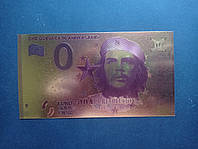 Золотая сувенирная банкнота Euro Эрнесто Че Гевара -Ernesto Guevara