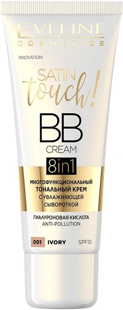 Багатофункціональний тональний крем Eveline Satin Touch Bb Cream 8в1 "001 Ivory" (30мл.)