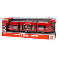 Трамвай инерционный со звуком и светом красный WY930AB