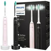 Набір ультразвукових зубних щіток Philips Sonicare ProtectiveClean 3100 Black + Pink HX3675/15