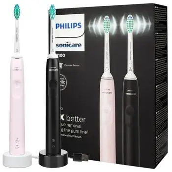 Набір ультразвукових зубних щіток Philips Sonicare ProtectiveClean 3100 Black + Pink HX3675/15