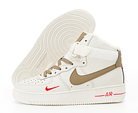 Кроссовки женские зимние Nike Air Force 1 Winter белые, Найк Аир Форс с мехом, код KD-14471