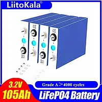 Акумулятор LiitoKala 105 mAh LiFePo4 270A 3.2v літій-залізо-фосфат, 4 шт