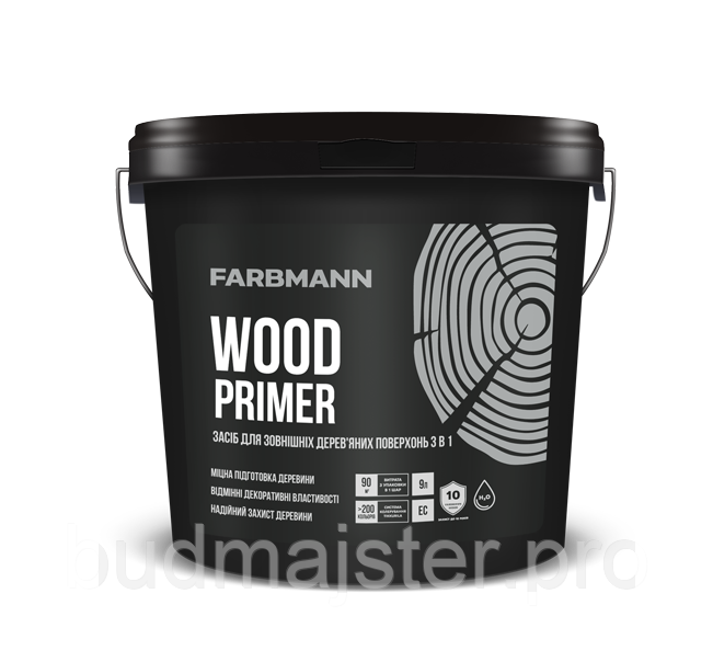 Засіб FARBMANN WOOD PRIMER для зовнішніх дерев’яних поверхонь, 9 л.