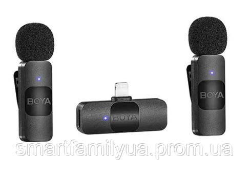 Мікрофон  Boya BY-V2 Lightning - Професійний бездротовий подвійний петличний !!!