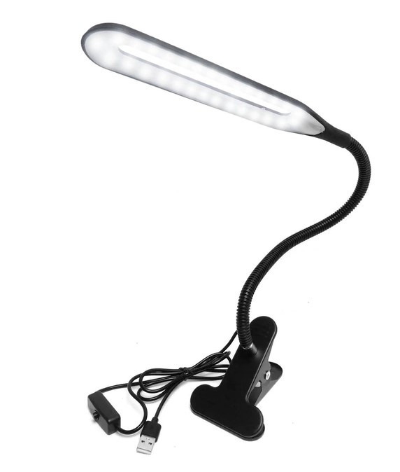 Usb лампа на прищіпці світлодіодна led на гнучкому шнурі Світильник-прищіпка складана переносна Beluck чорна