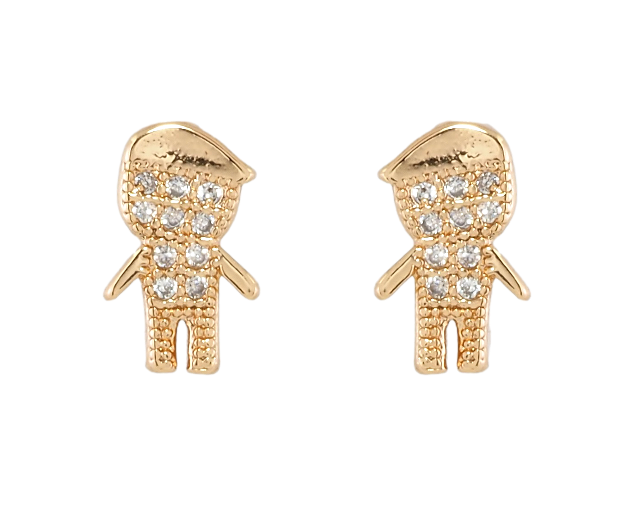 Сережки дитячі Xuping Позолота 18K пусети "Чоловічки з цирконієм", фото 1