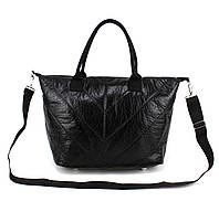 Жіноча дорожньо-спортивна сумка з екошкіри VOILA 8-57395 чорна