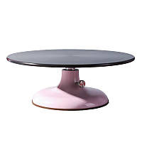 Стійка для торта обертова металева рожева (чорний верх) + регулятор вага 2,6 кг
