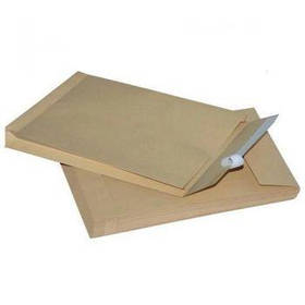 Конверт С4 (0+0) крафт з розширенням 322х227мм з клейкою стрічкою