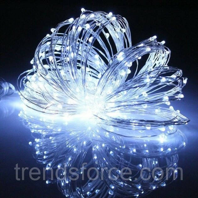 Гірлянда 30 Led 3M Крапля роси на мідному дроті працює від батарейок, холодний білий 207177