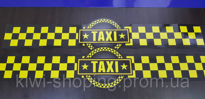 Купить Логотип такси с шашками магнитный 20х100 см, толщина 1 мм, 2 шт ...
