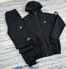 Спортивний костюм Stone Island зимовий чоловічий спорт костюм Стон Айленд із патчем темно-синій, фото 4