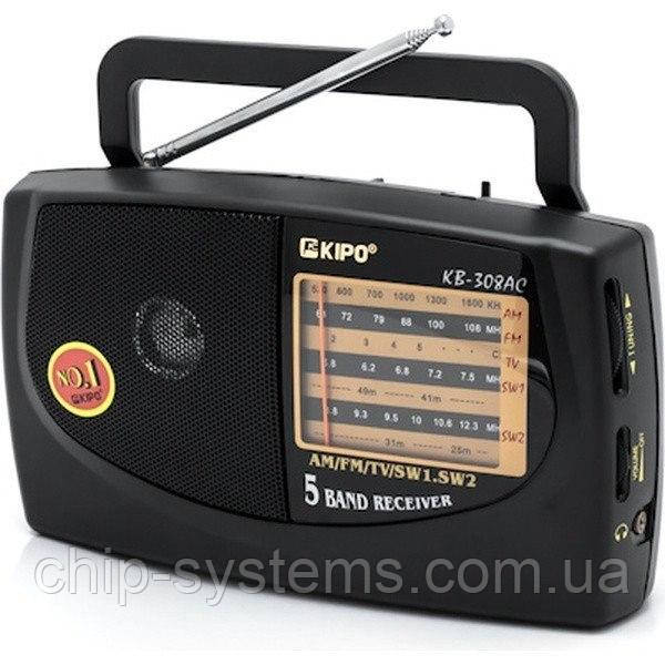 Радіо KIPO KB308AC, переносний приймач, колір чорний