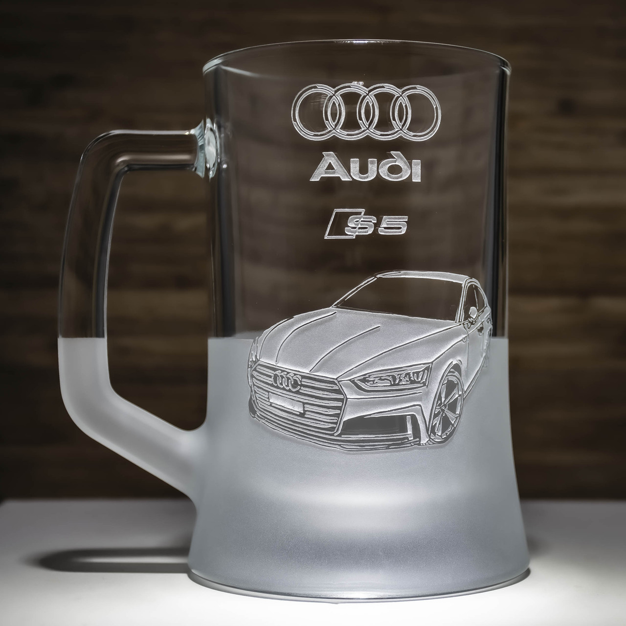 Бокал для пива з гравіюванням Audi S5 670 мл