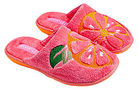 Жіночі закриті капці БІЛСТА колір корал, махра, вишивка Апельсина, 37 розмір