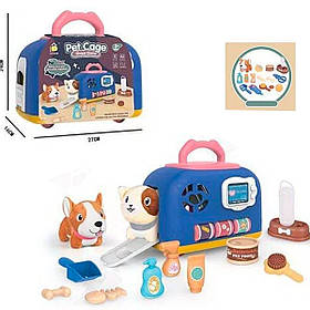 Дитячий набір лікаря ветеринара, підсвічування, звуки, улюбленець, аксесуари, переноска на колесах, у валізі, уп 27*16*24(199-2 A)