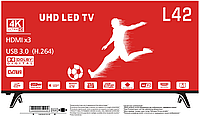 Телевизор LED L42 - 39,5 дюймов (99см) T2/720P/60Hz андроид 9,0 (2+8г) (1шт)