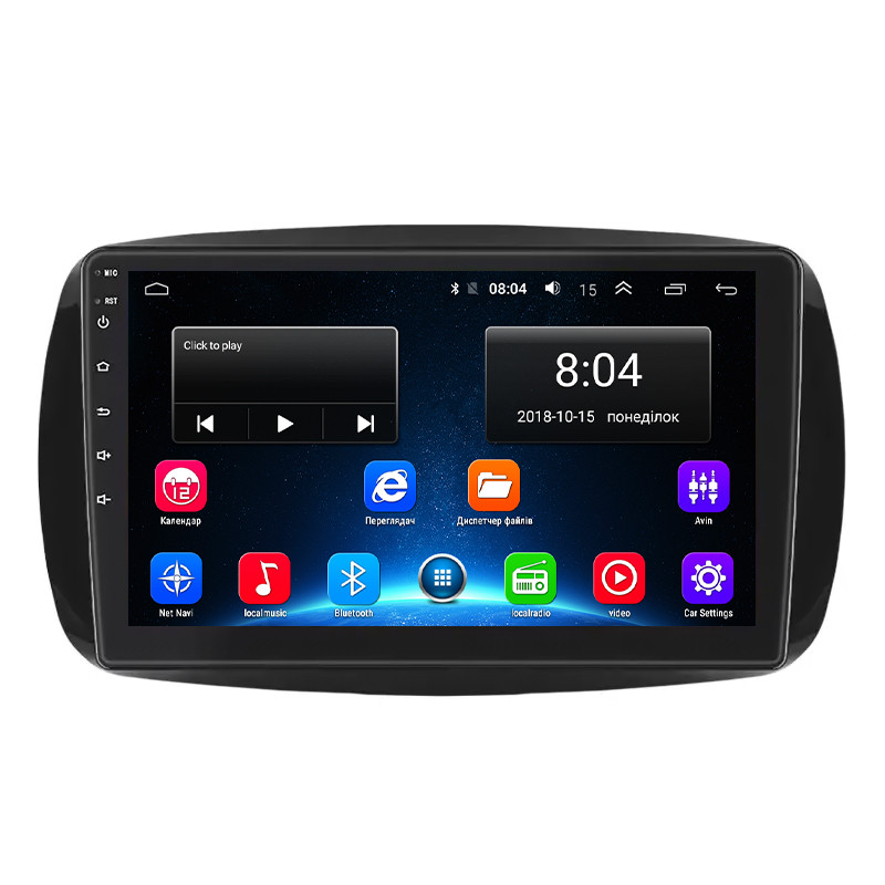Штатна магнітола Lesko для Smart Fortwo III 2014-н.в. екран 9" 2/32Gb Wi-Fi GPS Base 3 шт., фото 1