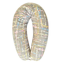 Подушка для вагітних та годування U-подібної форми ТМ PAPAELLA 30х190 см з гудзиком акварель беж