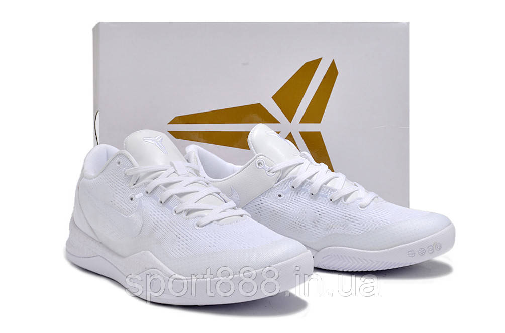 Eur36-46 Чоловічі жіночі баскетбольні кросівки Nike Kobe 8 Protro Halo Triple White
