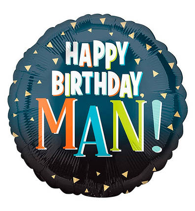 Повітряна куля "Birthday man", розмір - 45 см., США, фото 1