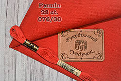 Тканина рівномірного плетіння Permin 28ct 076/30 Red, 100% льон (Данія)