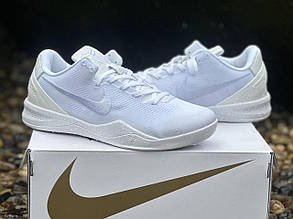 Eur40-46 Чоловічі баскетбольні кросівки Nike Kobe 8 Protro Halo Triple White