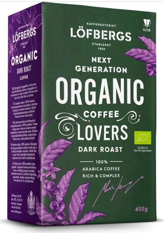 Мелена кава Lofbergs Organic Coffee Lovers Dark Roast 450 г