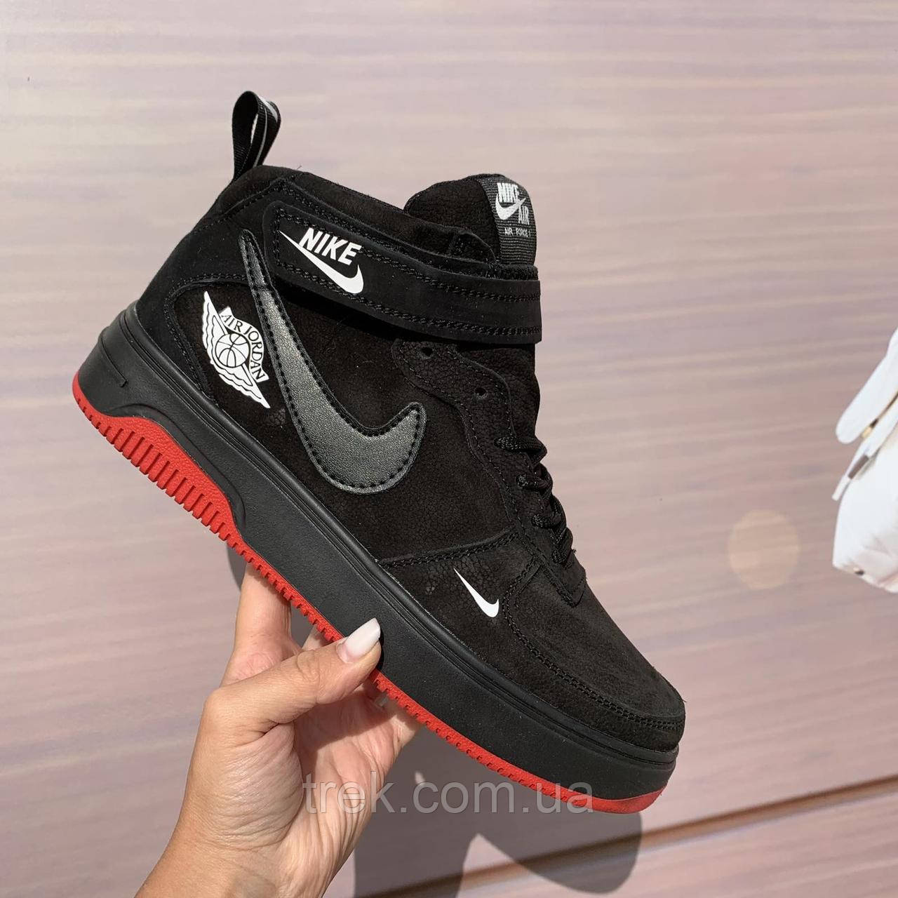 Кросівки зимові чоловічі шкіряні чорні /10521/-45р, фото 1