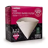 Паперові білі фільтри для прумера 02 Hario, 100 шт (Японія Hario BOX Подарункове паковання)Фільтра Харіо v60, фото 3